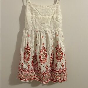 Francesca's Collections Cream Dress with Red Flowers